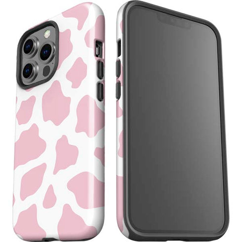 Pink Cow Print iPhone 15 Pro Impact Case